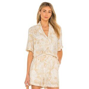 Anine Bing Austin Top in Yellow Small Womens Blouse Button Down